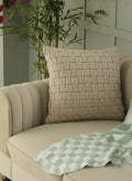 Beige Basket Weave Cushion Cover