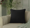 Black Solid Knitted Cushion Cover (16x16)