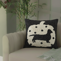 Black Moon Dog Art Cushion Cover (21x21)